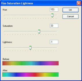 Hue-Saturation-Lightness adjusting dialog