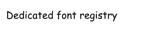 Text drawn with a font from a dedicated font registry