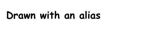 Text drawn with a font alias