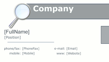 Business card template with empty placeholders.