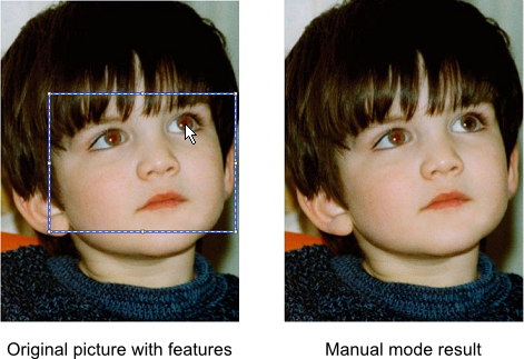 Manual face selection.