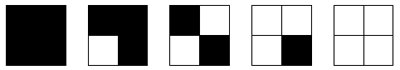 Different gray colors using 2x2 binary pixel patterns