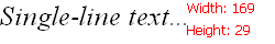 Measuring single-line text example.