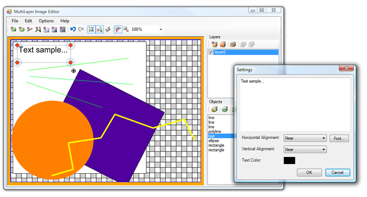 Screenshot of multi-layer image demo application.