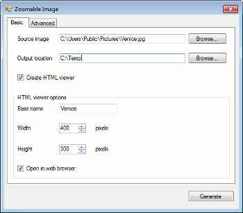 Zoomable Image Windows application